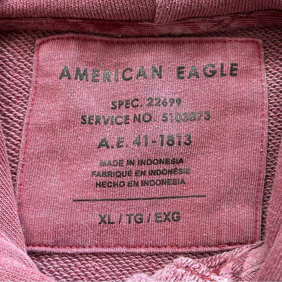 American Eagle Dusty Rose Pink Hooded Button-Up Shirt Size XL - Picture 6 of 12